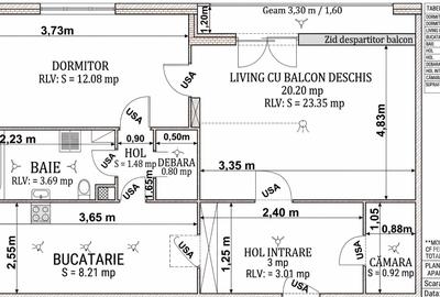 Apartament cu 2 camere decomandat în Central