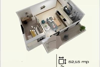 Apartament cu 2 camere semidecomandat în Torontalului
