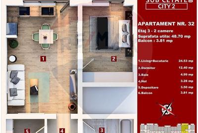 Apartament cu 2 camere în Central