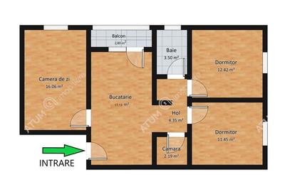 Apartament cu 3 camere decomandat, mobilat în Vasile Aaron - 9