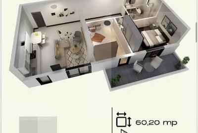 Apartament cu 3 camere semidecomandat în Torontalului