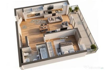 Apartament cu 2 camere semidecomandat în Dâmbul Rotund
