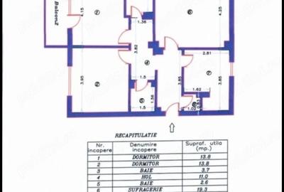 Apartament cu 3 camere decomandat în Central