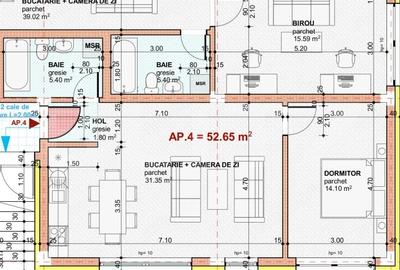 Apartament cu 2 camere semidecomandat în Calea Moldovei