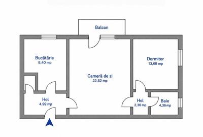Apartament cu 2 camere semidecomandat în Satu Nou - 1
