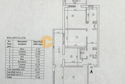 Apartament cu 3 camere decomandat, mobilat în Tomești - 11