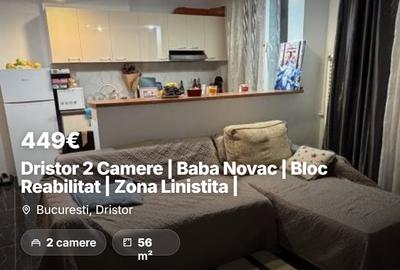 Apartament cu 2 camere decomandat, mobilat în Dristor
