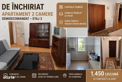 Apartament cu 2 camere semidecomandat în Central