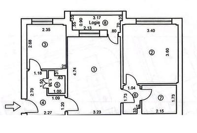 Apartament cu 2 camere semidecomandat în Central - 1