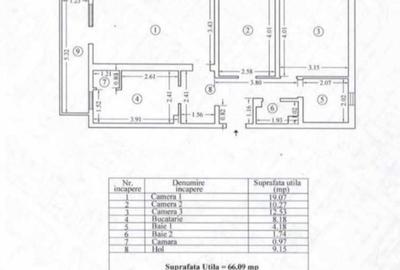 Apartament cu 3 camere decomandat în Anda