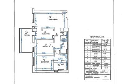 Apartament cu 3 camere în Central