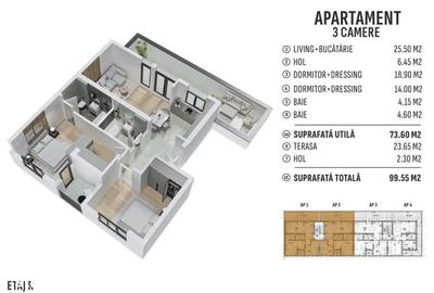 Apartament cu 2 camere decomandat în Central
