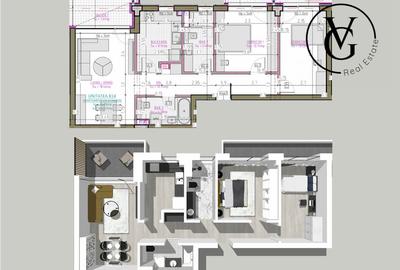 Apartament cu 3 camere decomandat în Inel I