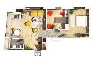 Apartament cu 3 camere semidecomandat în Central