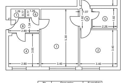 Apartament cu 3 camere semidecomandat în Câmpia Libertății