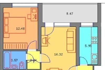 Apartament cu 2 camere semidecomandat în Constructorilor - 1