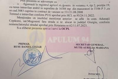Teren în Copăceni