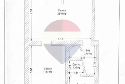 Apartament cu 2 camere semidecomandat în Drăgășani