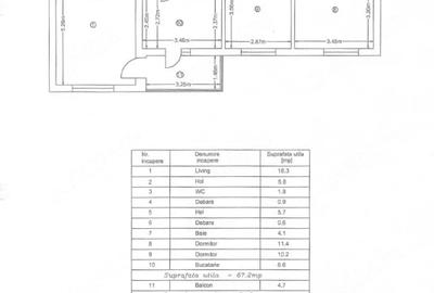 Apartament cu 3 camere decomandat în Rovine