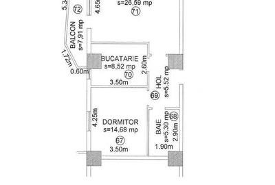 Apartament cu 2 camere decomandat în Exterior Vest