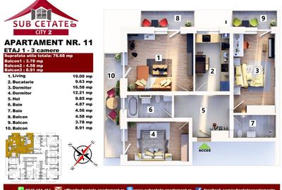 Apartament cu 3 camere decomandat în Sânpetru - 1