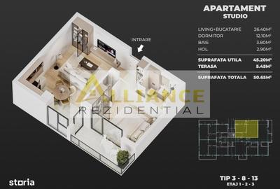 Apartament cu 2 camere în Central