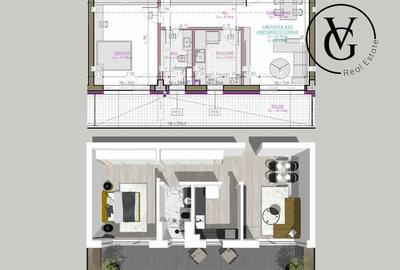 Apartament cu 2 camere semidecomandat în Inel I