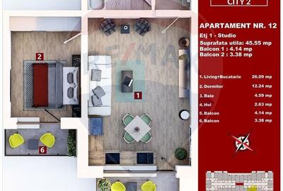 Apartament cu 2 camere semidecomandat în Sânpetru - 7