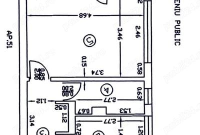 Apartament cu 3 camere semidecomandat în Central