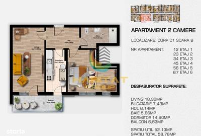 Apartament cu 2 camere în Central