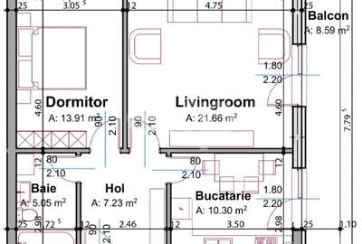 Apartament cu 2 camere decomandat în Trivale - 1