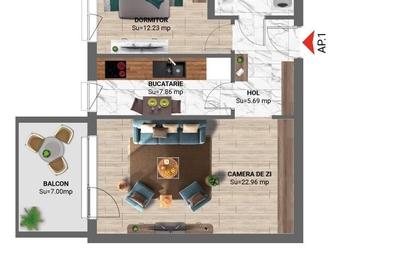 Apartament cu 2 camere decomandat în Central - 7