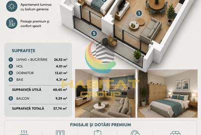 Apartament cu 2 camere semidecomandat în Central