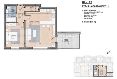 Apartament cu 2 camere decomandat în Central - 1