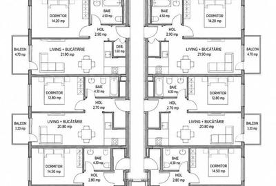 Apartament cu 2 camere semidecomandat în Florești - 1