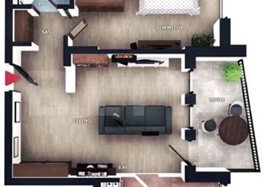 Apartament cu 2 camere semidecomandat în Florești - 1