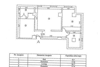 Apartament cu 3 camere decomandat în Central