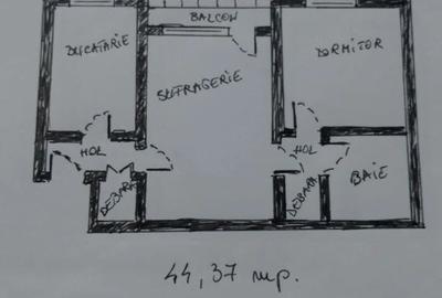 Apartament cu 2 camere semidecomandat în Central