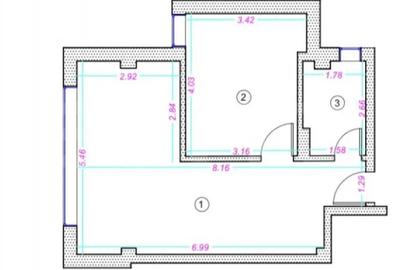 Apartament cu 2 camere semidecomandat în Central - 1
