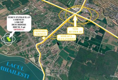 Teren extravilan de 1908 mp, în Cornetu