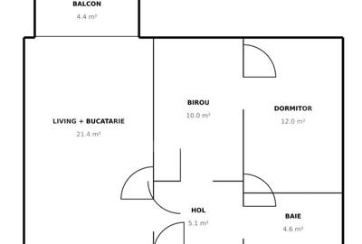 Apartament cu 2 camere decomandat în Central