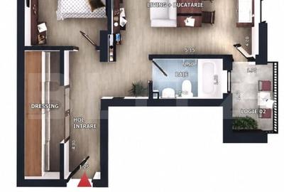 Apartament cu 2 camere semidecomandat în Florești - 1
