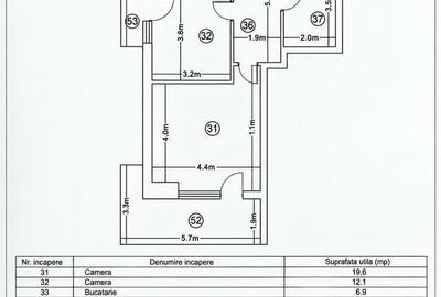 Apartament cu 3 camere decomandat în Central