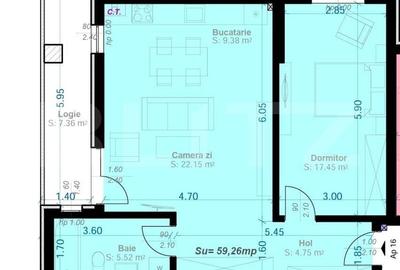Apartament cu 2 camere în Aradului - 1