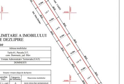 Teren de 405 mp, în Domnești
