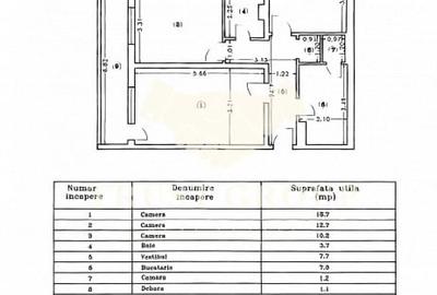 Apartament cu 3 camere semidecomandat în Banu Manta