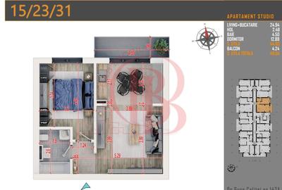 Apartament cu 2 camere în Titan