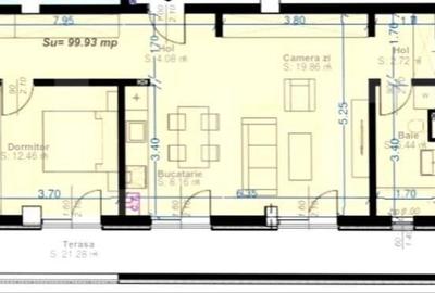 Apartament cu 4 camere semidecomandat în Aradului