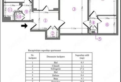 Apartament cu 3 camere semidecomandat în Vatra Luminoasă
