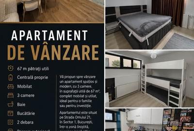 Apartament cu 3 camere în Dămăroaia